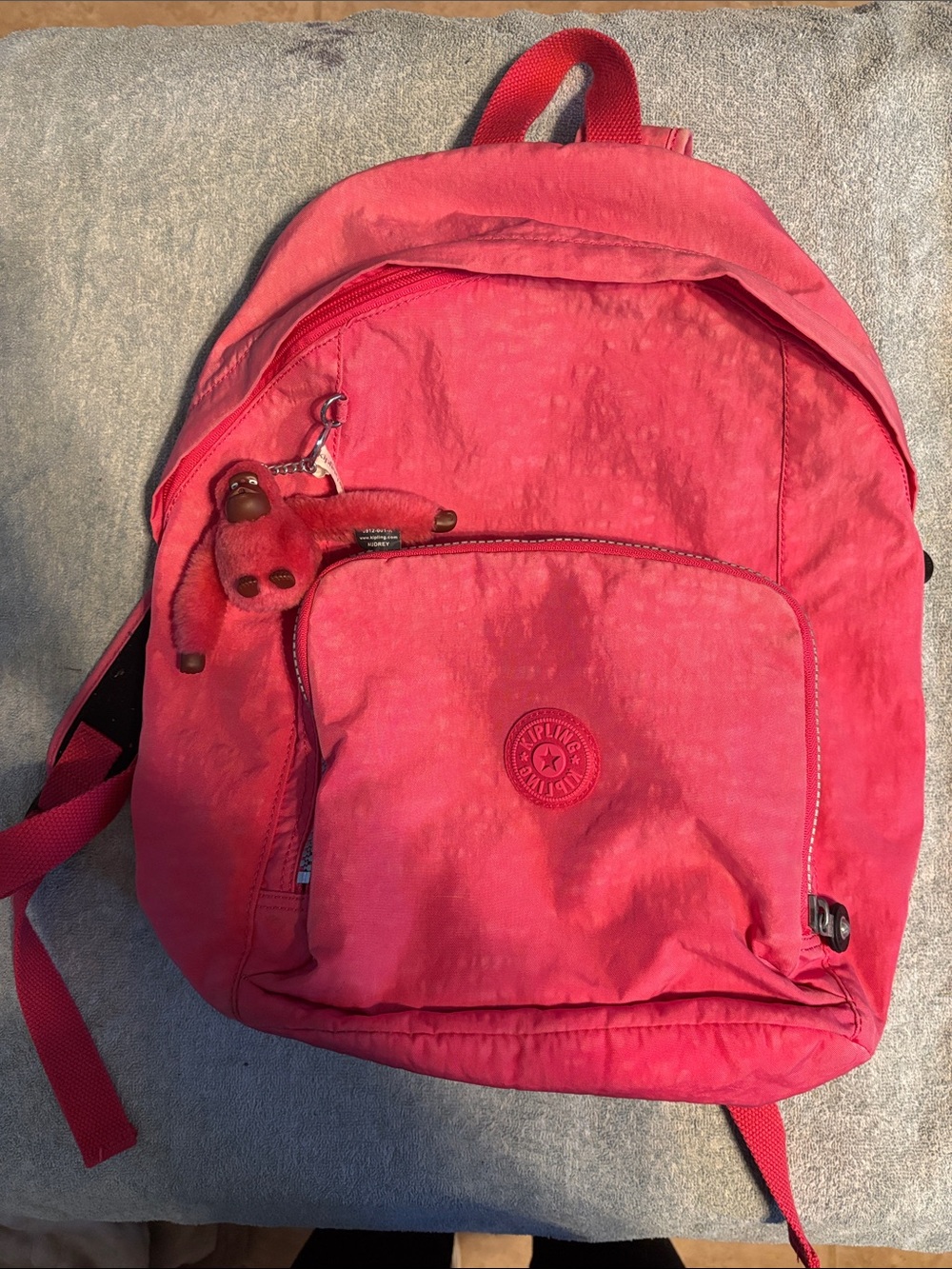 Kipling Ridge Vibrant Pink Zip Top Backpack BP2004 Day Pack